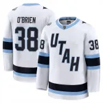 Camiseta de jugador Premium de visitante «Utah Mammoth» en color blanco de Liam O'Brien para hombre