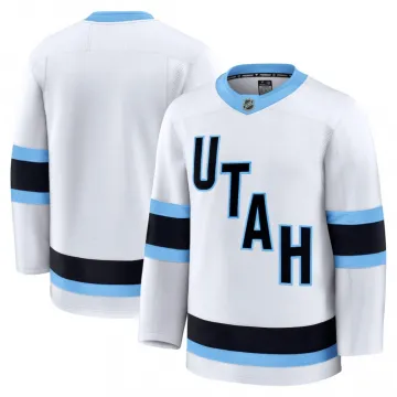 Camiseta de fútbol sin estampado «Utah Mammoth» blanca de visitante para hombre, modelo Premium