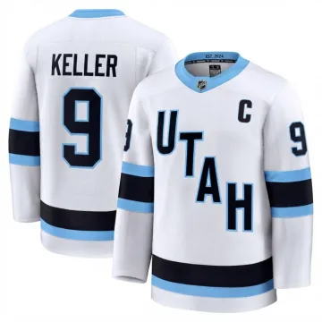 Camiseta de jugador premium de visitante «Utah Mammoth White» de Clayton Keller para hombre