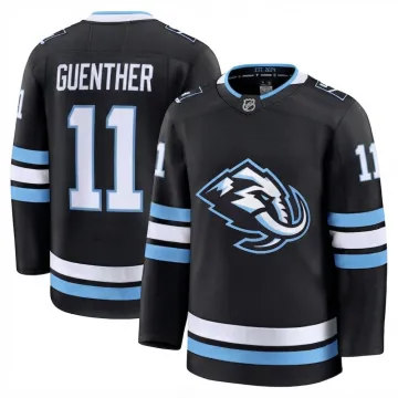 Camiseta Premium de local de Dylan Guenther, de los Utah Mammoth, en color negro, para hombre