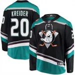 Camisa de jogo alternativa preta «Breakaway» dos Anaheim Ducks, de Chris Kreider, para homem