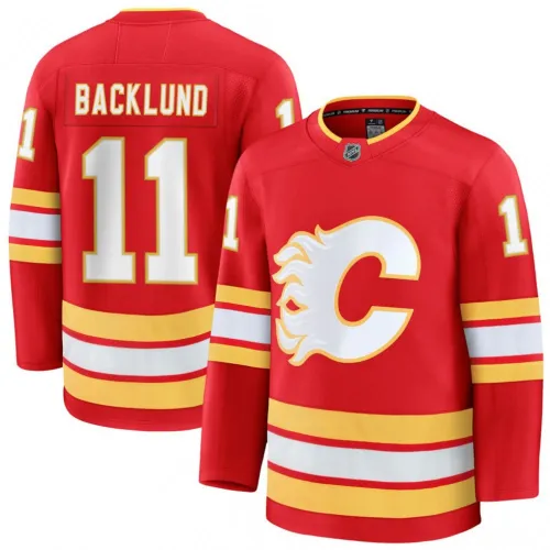 Mikael Backlund Men's Calgary Flames Red Home Premium Jersey