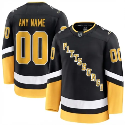 Men's Pittsburgh Penguins Black Alternate Premium Custom Jersey