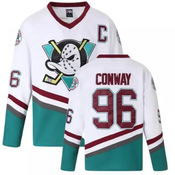 Maillot rétro blanc Charlie Conway des Anaheim Ducks 1996/97 pour homme