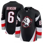 Maglia da uomo Zach Benson dei Buffalo Sabres, modello alternativo nero, versione premium