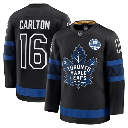 Carlton the Bear Herren-Trikot der Toronto Maple Leafs, schwarz, Alternate-Design, Premium-Ausführung