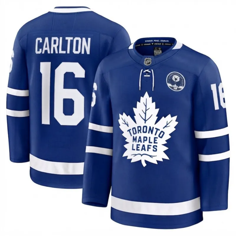 Carlton the Bear Men’s Toronto Maple Leafs Blue Home Premium Jersey