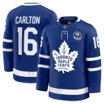 Carlton the Bear heren-premium-thuisshirt van de Toronto Maple Leafs in blauw