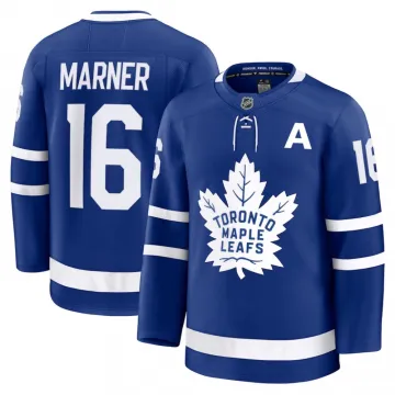 Camiseta Premium azul de local de los Toronto Maple Leafs de Mitch Marner para hombre