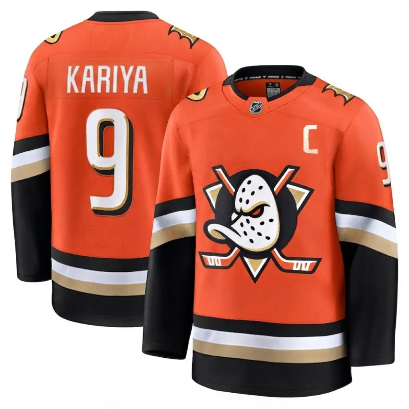 Paul Kariya Men’s Anaheim Ducks Orange Home Premium Jersey