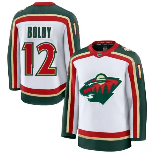 Maglia Premium bianca “Matt Boldy” dei Minnesota Wild per il 25° anniversario