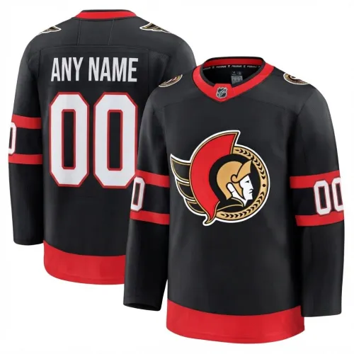 Maglia personalizzata Premium da casa nera degli Ottawa Senators da uomo