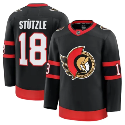 Maglia da uomo Tim Stützle degli Ottawa Senators, nera, da casa, versione Premium