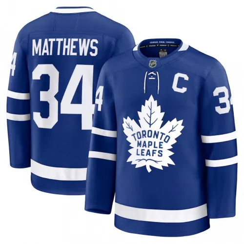 Camiseta Premium azul de local de los Toronto Maple Leafs de Auston Matthews para hombre