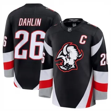 Maillot Premium noir alternatif pour homme Rasmus Dahlin des Buffalo Sabres