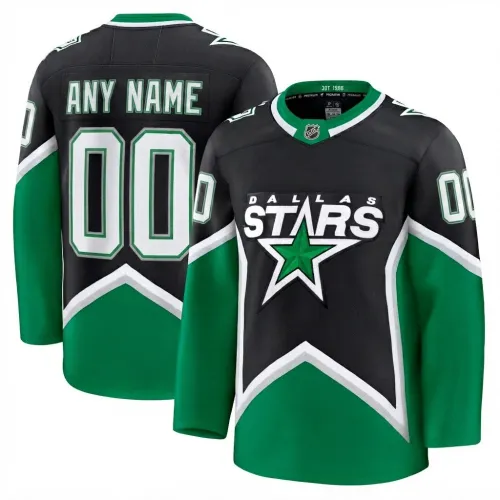Dallas Stars Premium-Trikot mit Spieler-Namen und -Nummer nach Wahl – Schwarz