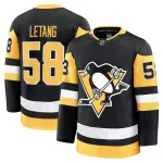 Kris Letang heren-shirt van de Pittsburgh Penguins, zwart, thuiswedstrijd, Premium-uitvoering