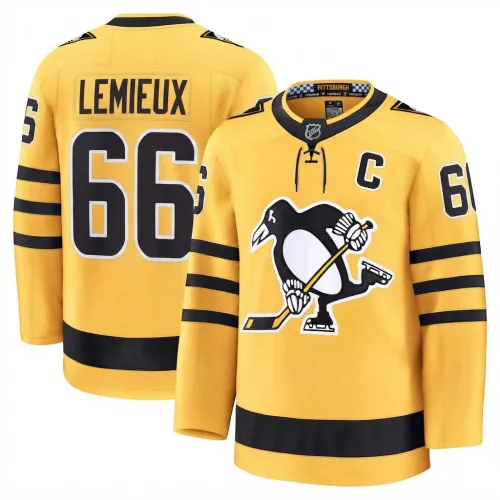 Mario Lemieux Men's Pittsburgh Penguins Gold Alternate Premium Jersey