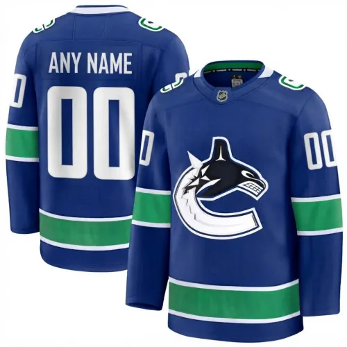 Men's Vancouver Canucks Blue Home Premium Custom Jersey