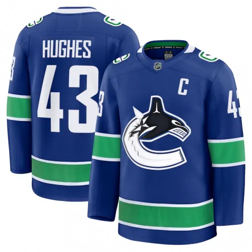 Quinn Hughes Men's Vancouver Canucks Blue Home Premium Jersey