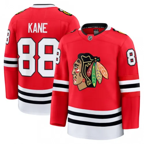 Maillot Premium rouge domicile de Patrick Kane (Chicago Blackhawks) pour homme
