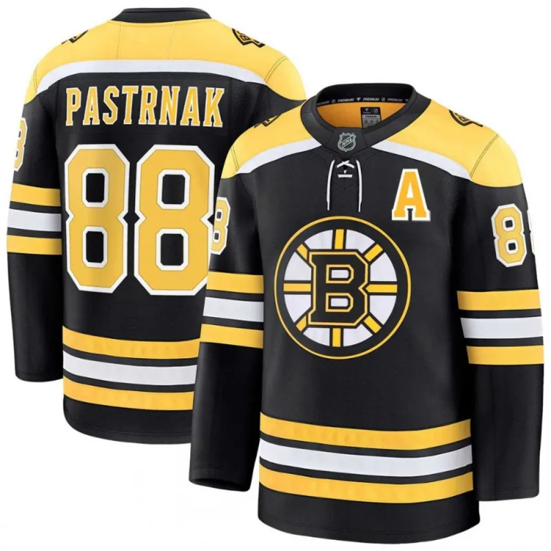 David Pastrnak Boston Bruins Schwarzes Premium Heimtrikot