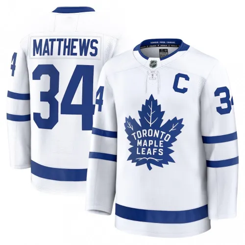 Auston Matthews Herren-Trikot der Toronto Maple Leafs, weiß, Auswärts-Premium-Trikot
