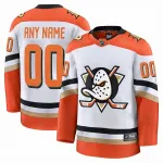 Men's Anaheim Ducks White Away Premium Custom Jersey