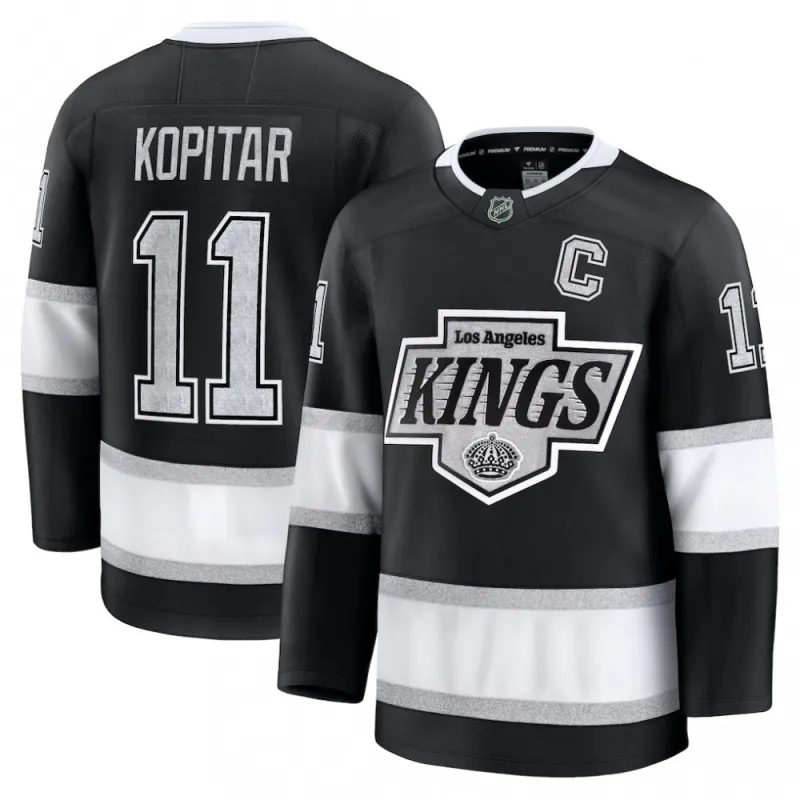 Maillot Premium domicile d'Anze Kopitar des Kings de Los Angeles – Noir