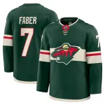 Maillot Premium vert « à domicile » des Minnesota Wild pour homme, modèle Brock Faber
