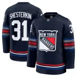 Camiseta premium suplente azul marino de los New York Rangers Igor Shesterkin para hombre