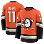 Trevor Zegras heren-premium thuisshirt van de Anaheim Ducks in oranje