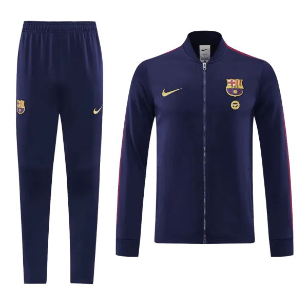 26/27 Barcelona Jacket Tracksuit Dark Blue - A-Grade Quality Detail View