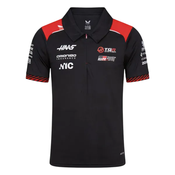 Uralkali Haas F1 2026 Team Polo Black - A-Grade Quality Detail View