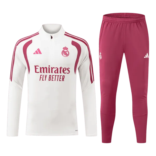 26/27 Real Madrid Kids Tracksuit White - A-Grade Quality Detail View