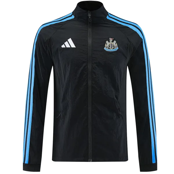 26/27 Newcastle United Windbreaker Jacket Black - A-Grade Quality Detail View