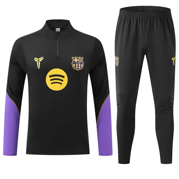 26/27 Barcelona Kids Tracksuit Black - A-Grade Quality Detail View