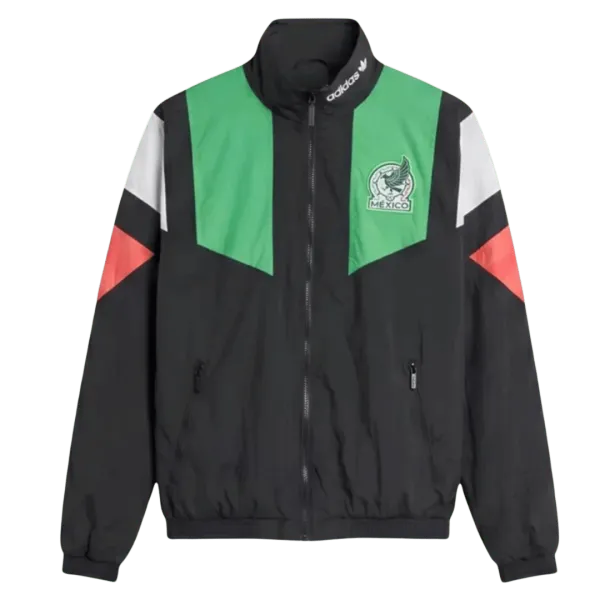 2026 Mexico Windbreaker Jacket Black - A-Grade Quality Detail View