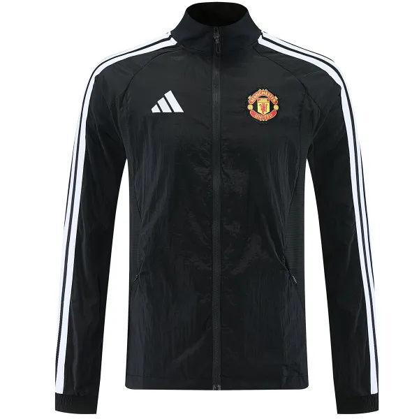 26/27 Manchester United Windbreaker Jacket Black - A-Grade Quality Detail View