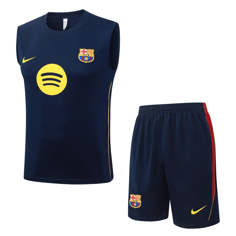 26/27 Barcelona Sleeveless Training Kit Dark Blue