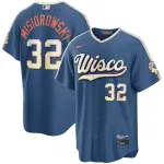 Jacob Misiorowski Milwaukee Brewers Nike 2026 City Connect Stadium Jersey - Mineral Blue
