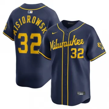 Jacob Misiorowski Milwaukee Brewers Nike Alternate 2 Limited Jersey - Navy