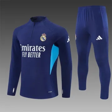 2025/26 Real Madrid Half zipper Training Suit Sapphire Blue