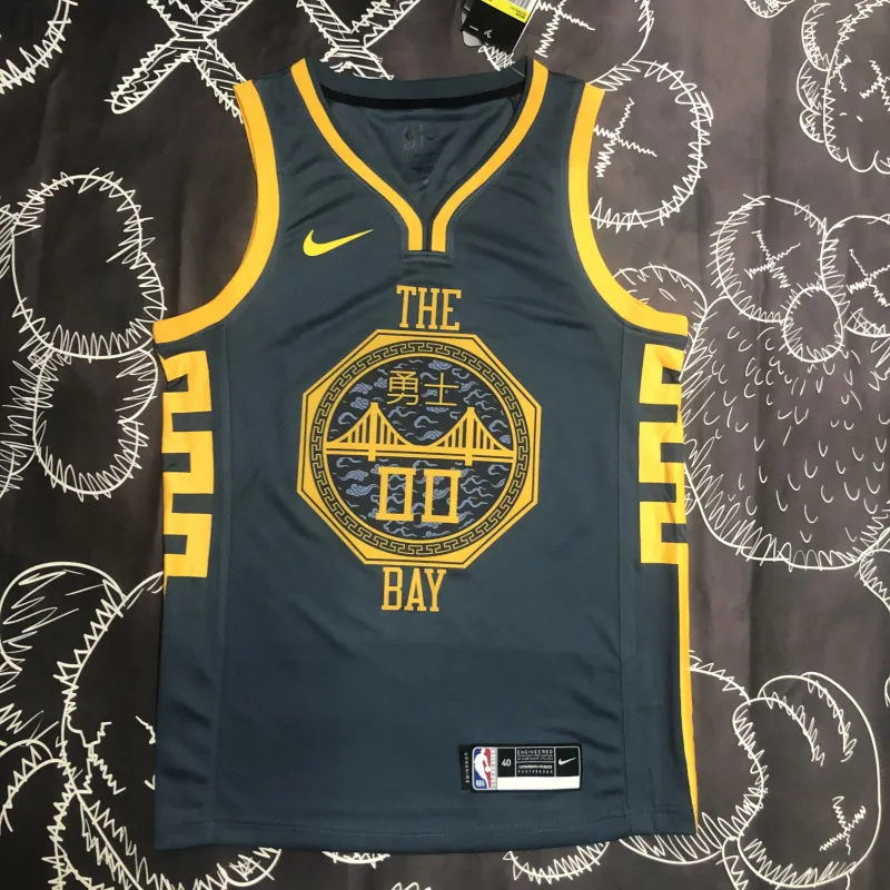 2018/19 Golden State Warriors Gris Camiseta Jonathan Kuminga #00 Hombre