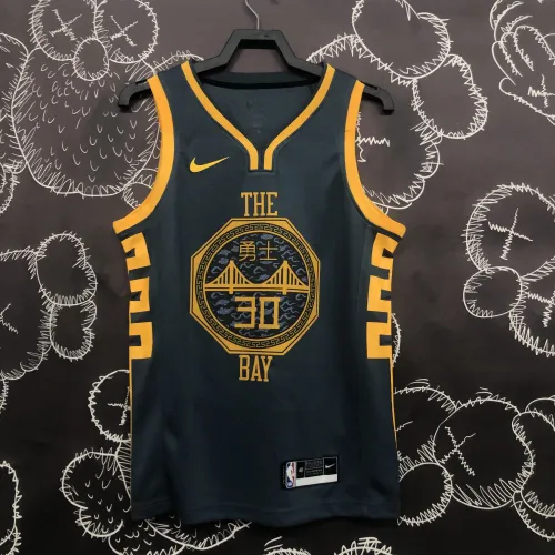 2018/19 Golden State Warriors Grau Stephen Curry #30 Herren Trikot