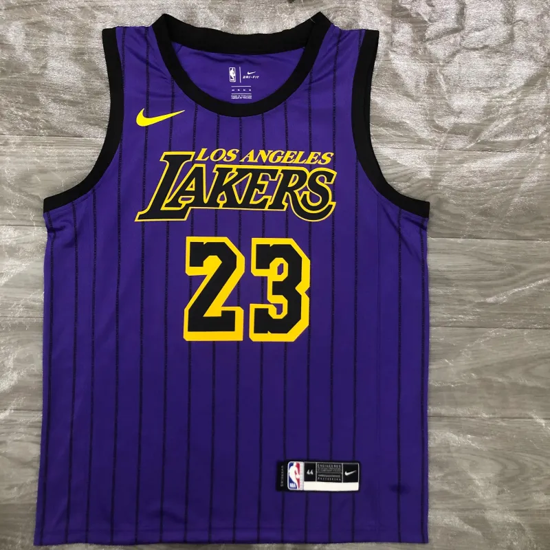 Los Angeles Lakers LeBron James #23 Camiseta morada de hombre
