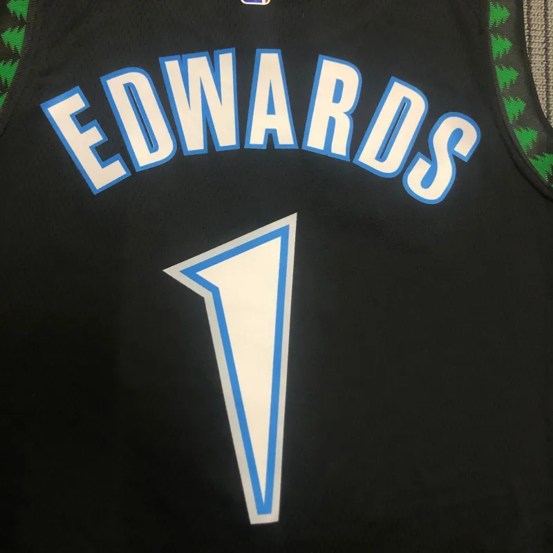 Minnesota Timberwolves Retro Black Anthony Edwards #1 Men’s Jersey