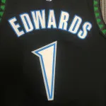 Minnesota Timberwolves Retro Black Anthony Edwards #1 Men’s Jersey