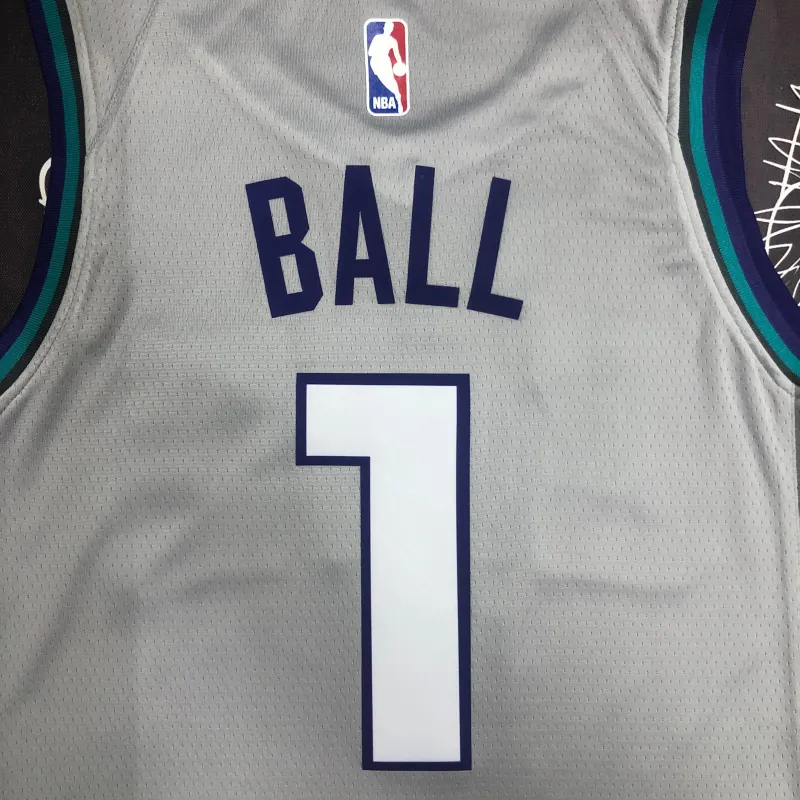 2019-20 Charlotte Hornets Gray LaMelo Ball #1 Men’s Jersey