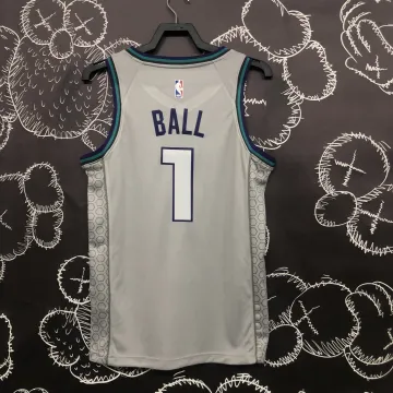 2019-20 Charlotte Hornets Grijs LaMelo Ball #1 Herenshirt